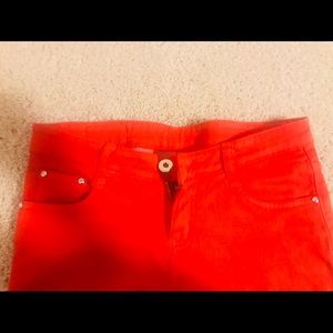 Red skinny jeans